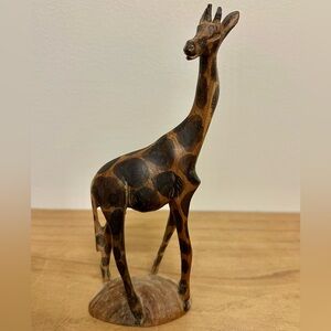 Handcrafted Giraffe Sculpture - Brown